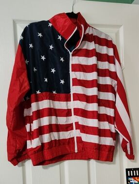 Argee Sports American Flag Windbreaker Jacket